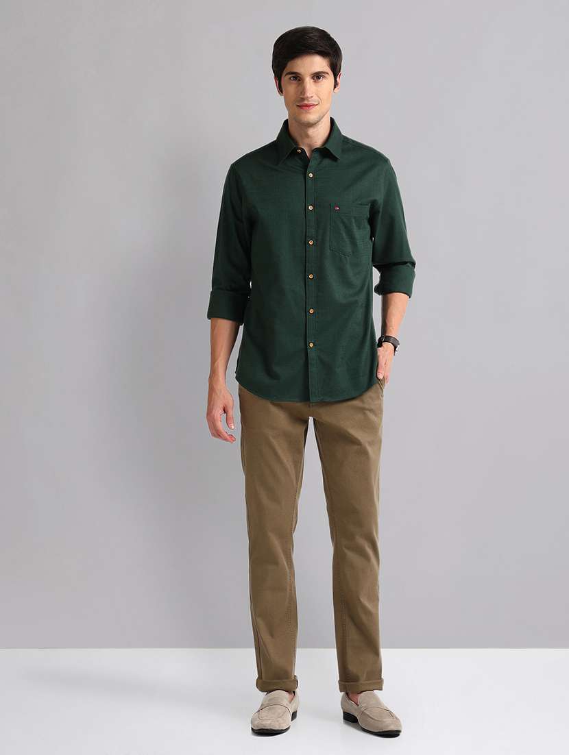 men long sleeve solid casual shirt - 21338393 -  Standard Image - 3