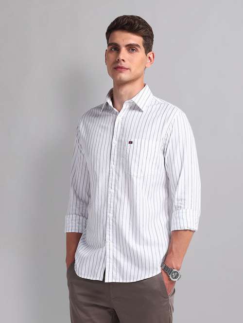 men white cotton casual shirt - 21338409 -  Standard Image - 0