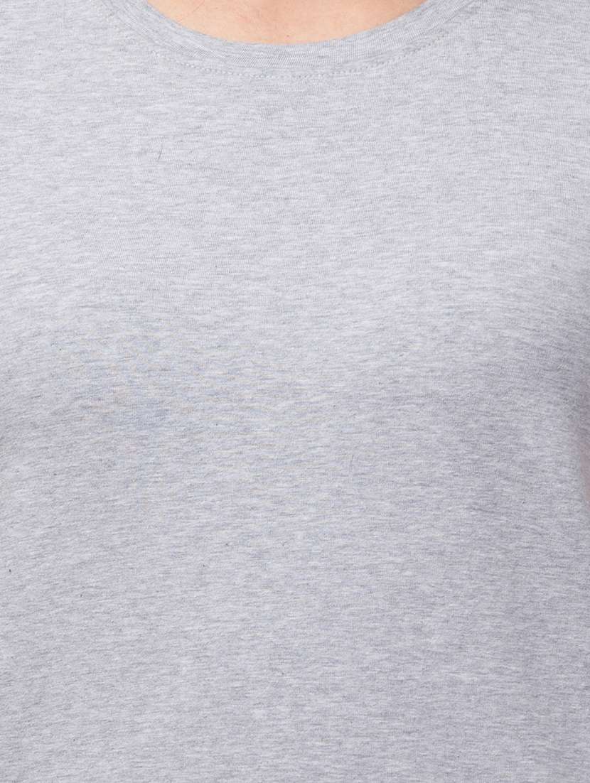 women solid short sleeves plain t-shirt - 21339467 - Standard Image - 3