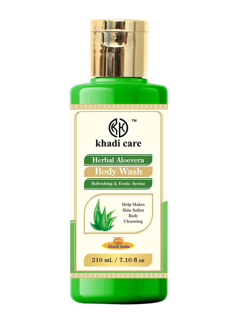 khadi care herbal aloevera body wash - 210ml