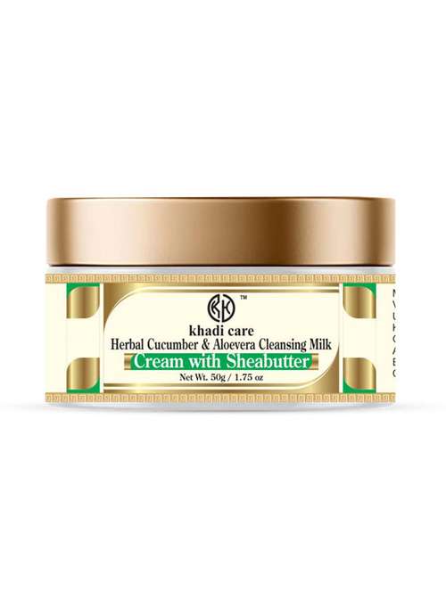 khadi care herbal cucumber & aloevera cleansing milk cream with sheabutter - 50g - 21339497 - Standard Image - 0