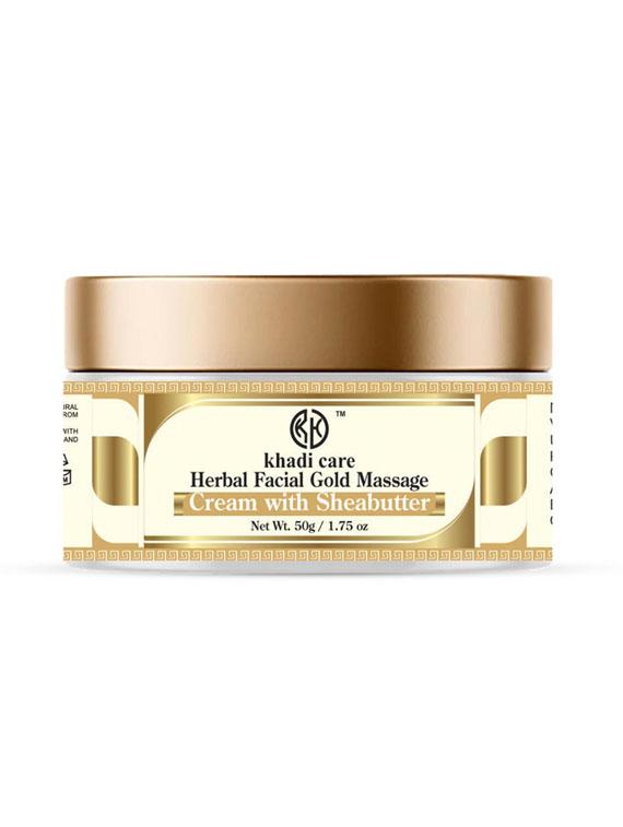 khadi care herbal face gold massage cream with sheabutter - 50g - 21339498 -  Zoom Image - 0