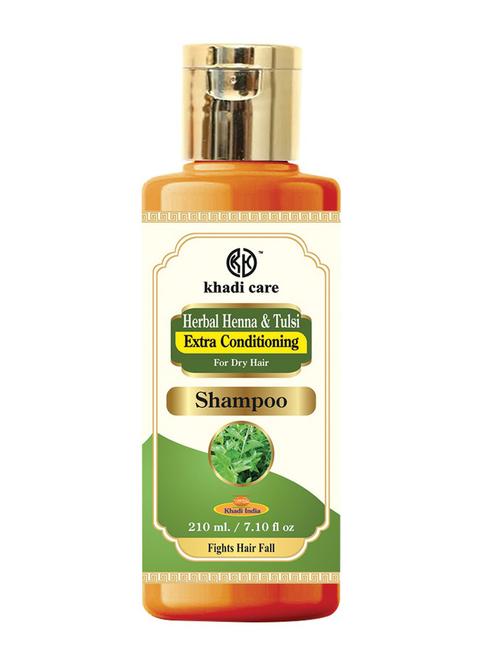 khadi care herbal henna tulsi shampoo - 210ml - 21339520 - Standard Image - 0