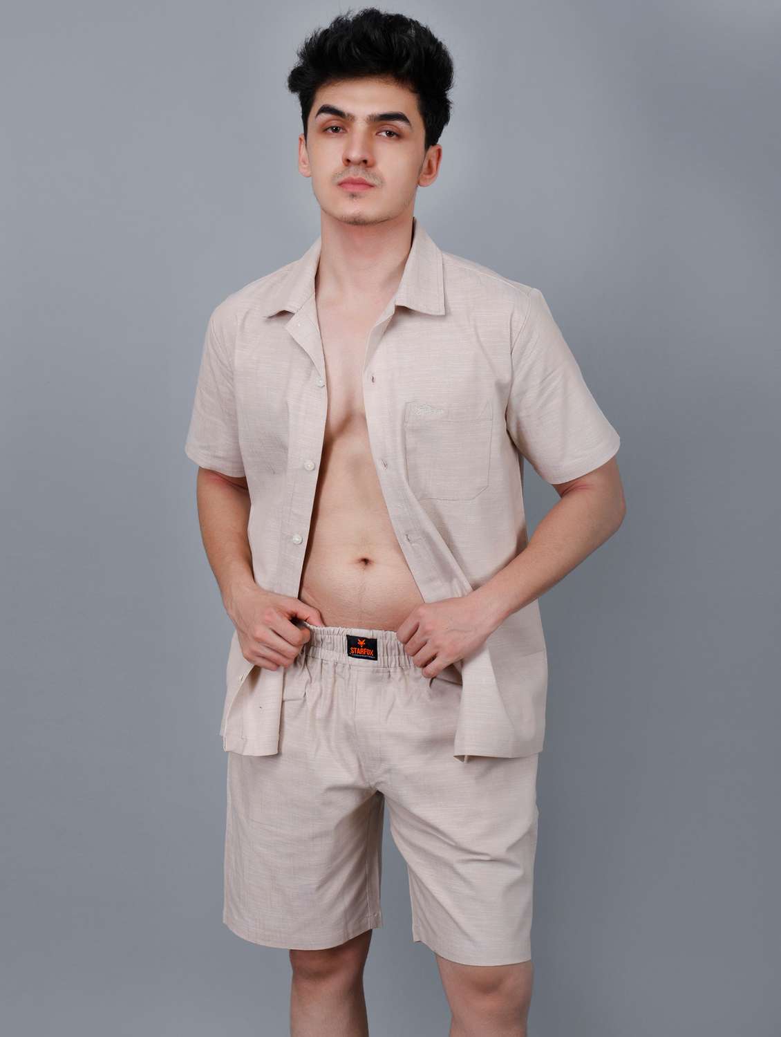 men solid set co-ord set - 21339731 -  Standard Image - 3
