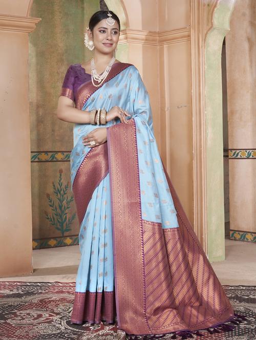women self design kanjivaram saree with blouse - 21340461 -  Standard Image - 0