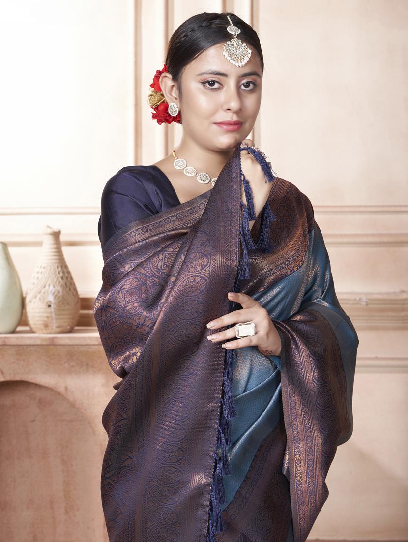 women self design kanjivaram saree with blouse - 21340485 - Standard Image - 3