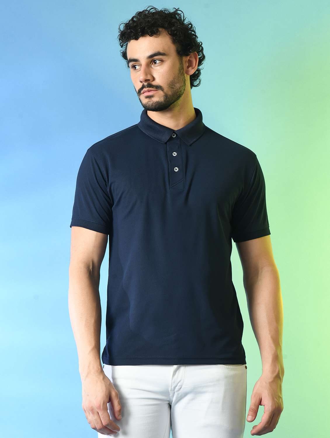 men solid polo t-shirt