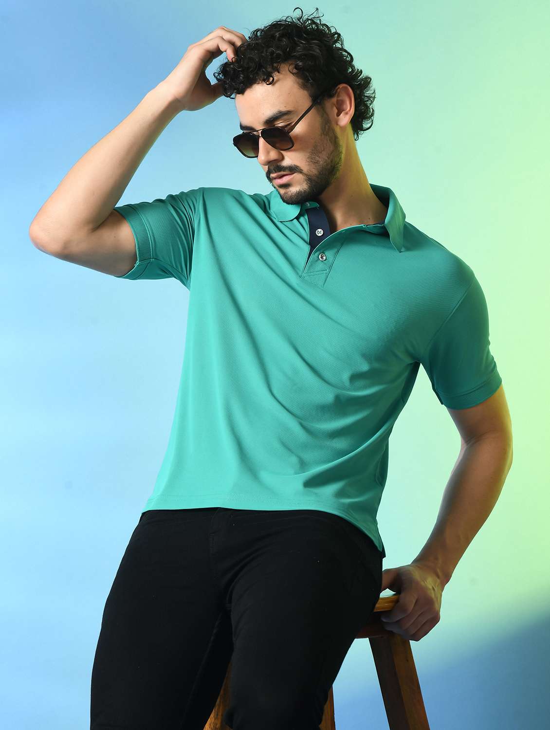 men solid polo t-shirt - 21340524 - Zoom Image - 0
