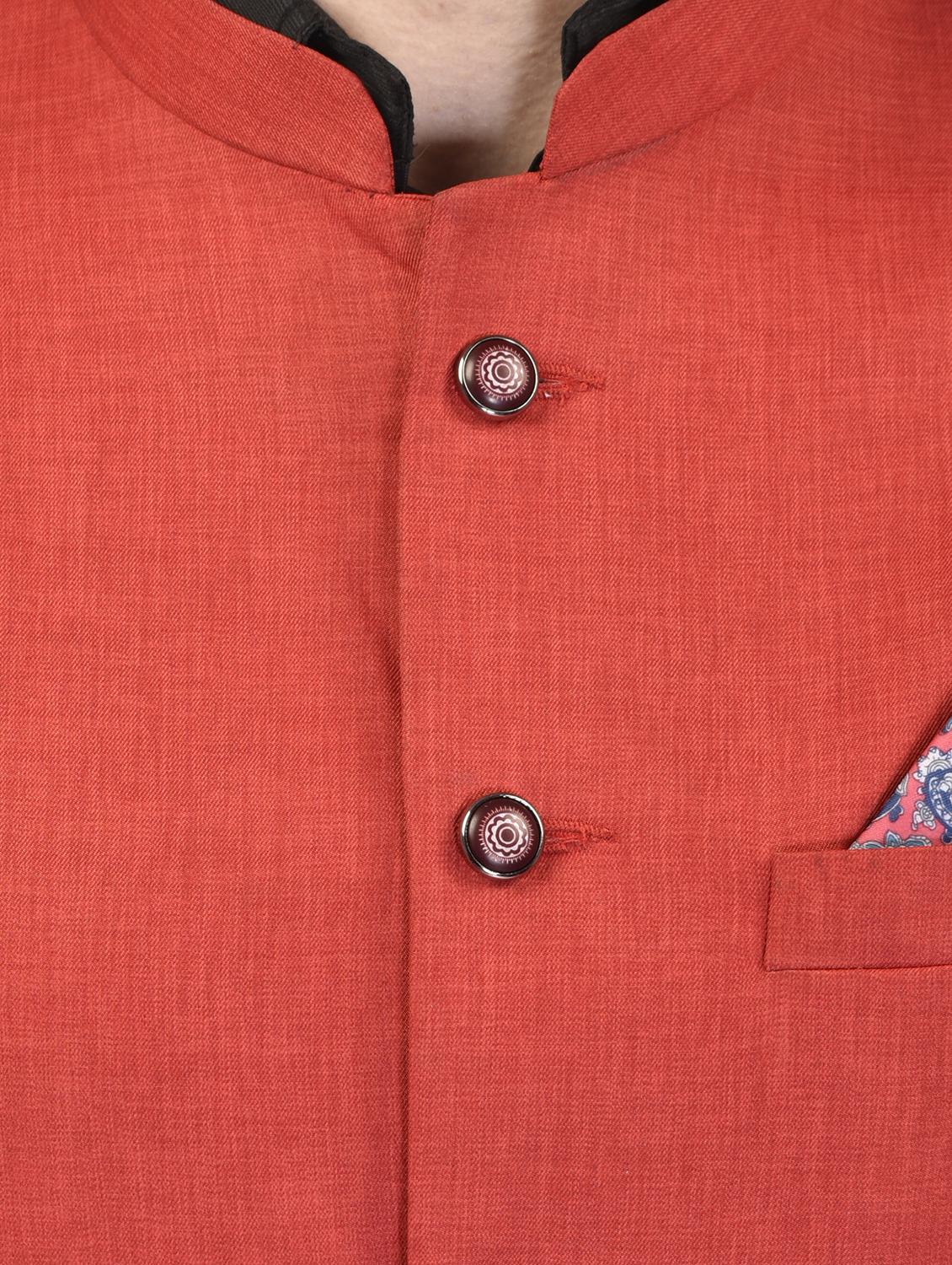 men mandarin neck solid nehru jacket - 21340543 - Standard Image - 3