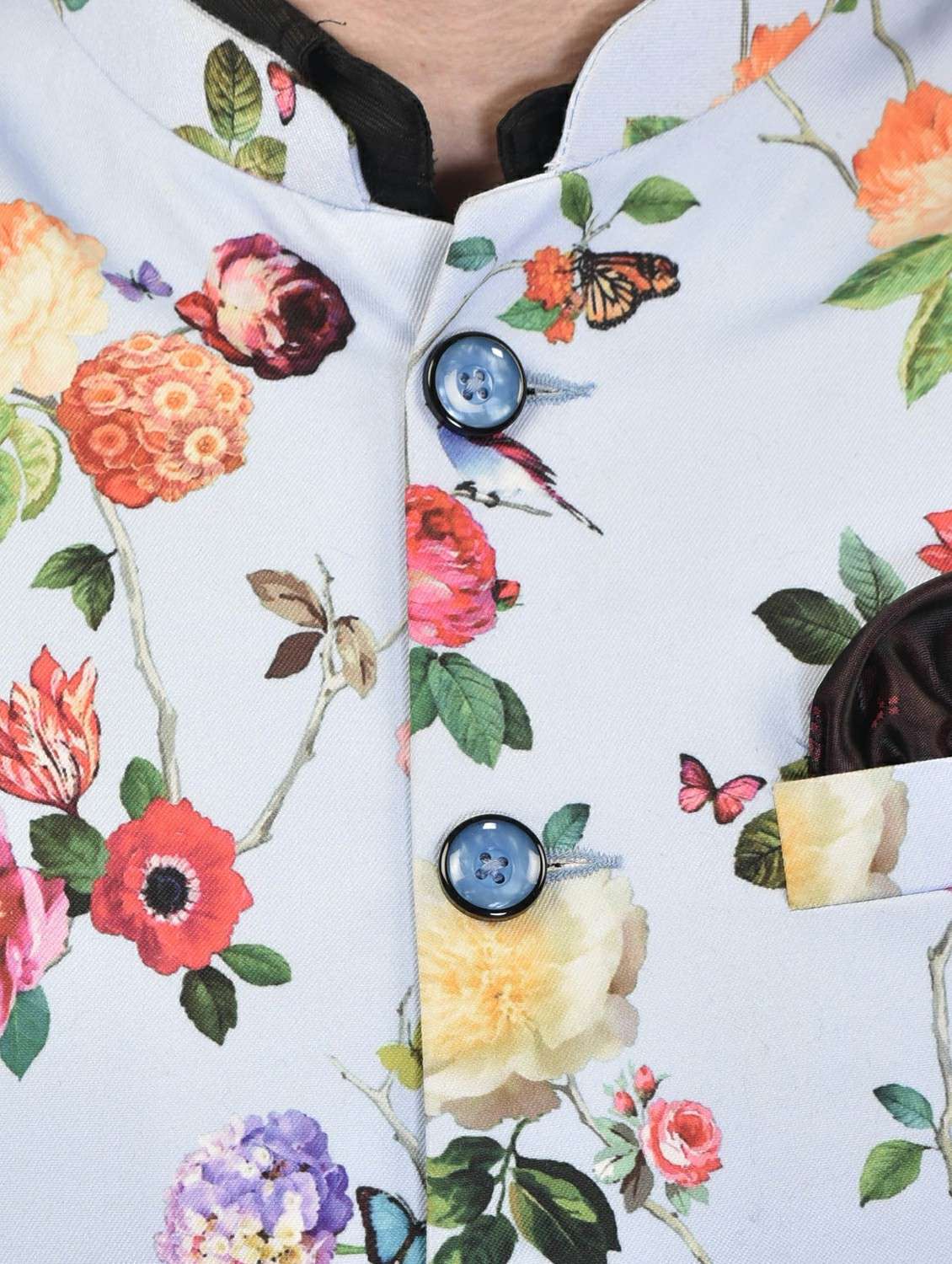 men mandarin neck printed nehru jacket - 21340557 -  Standard Image - 3