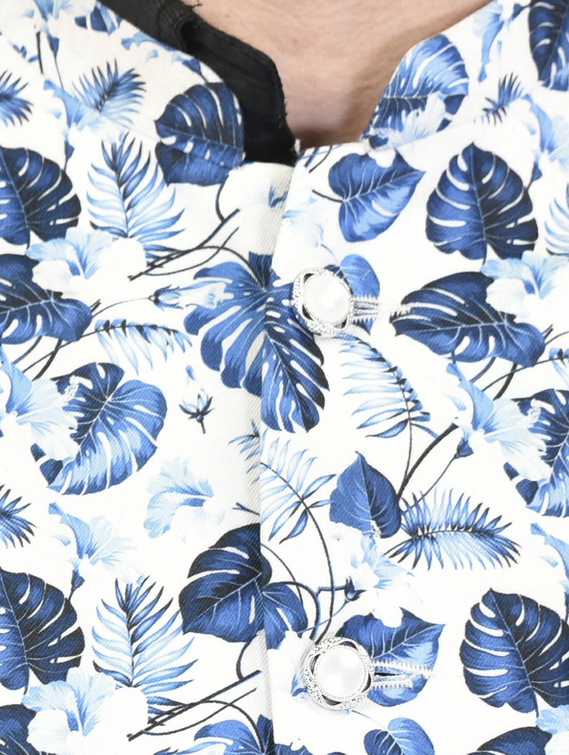 men mandarin neck printed nehru jacket - 21340559 - Standard Image - 3