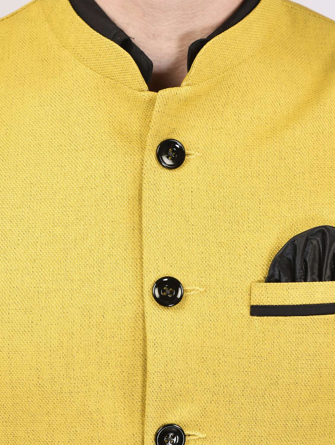 men solid cotton nehru jacket - 21340566 - Standard Image - 3