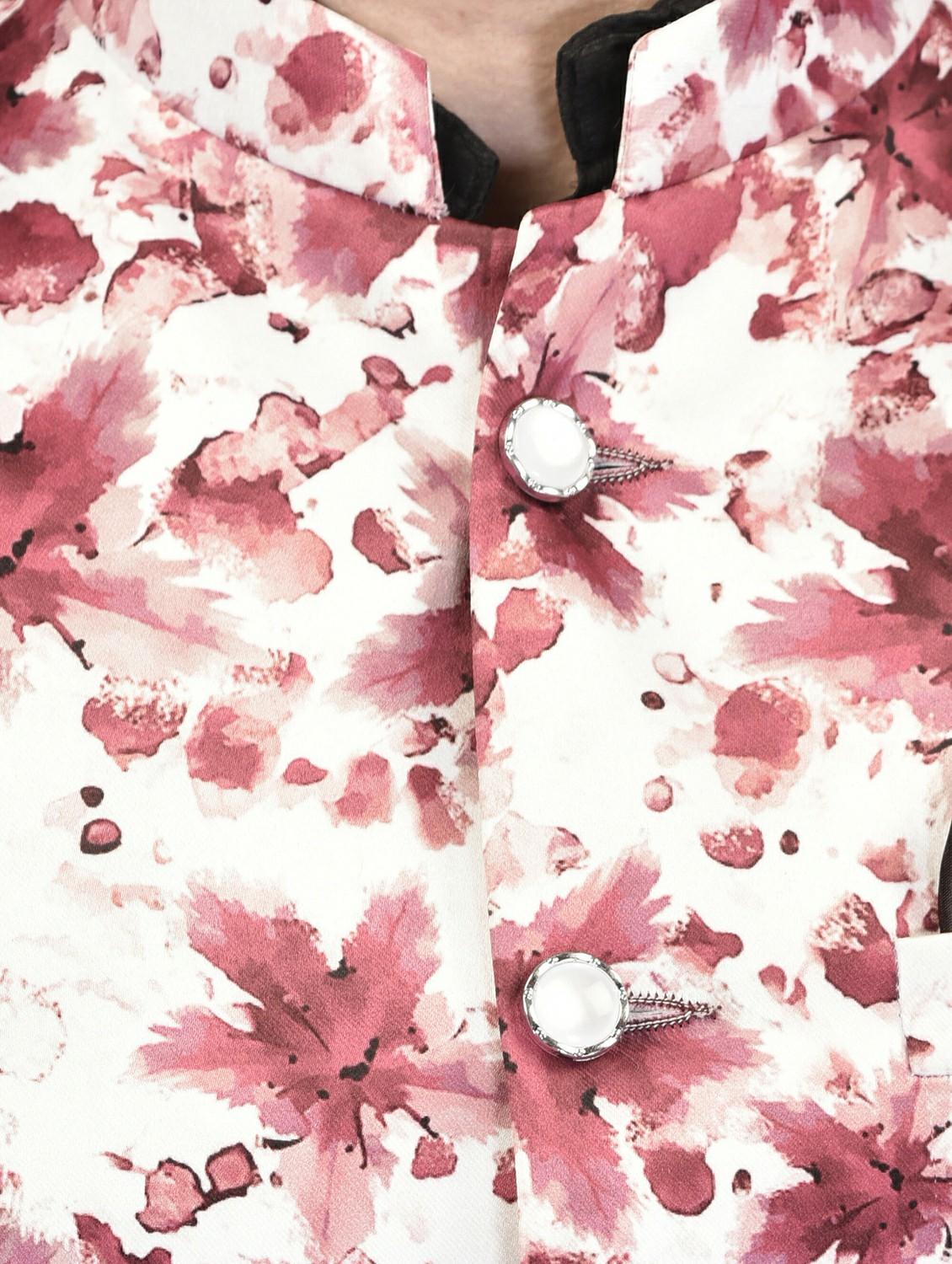 men mandarin neck printed nehru jacket - 21340583 - Standard Image - 3