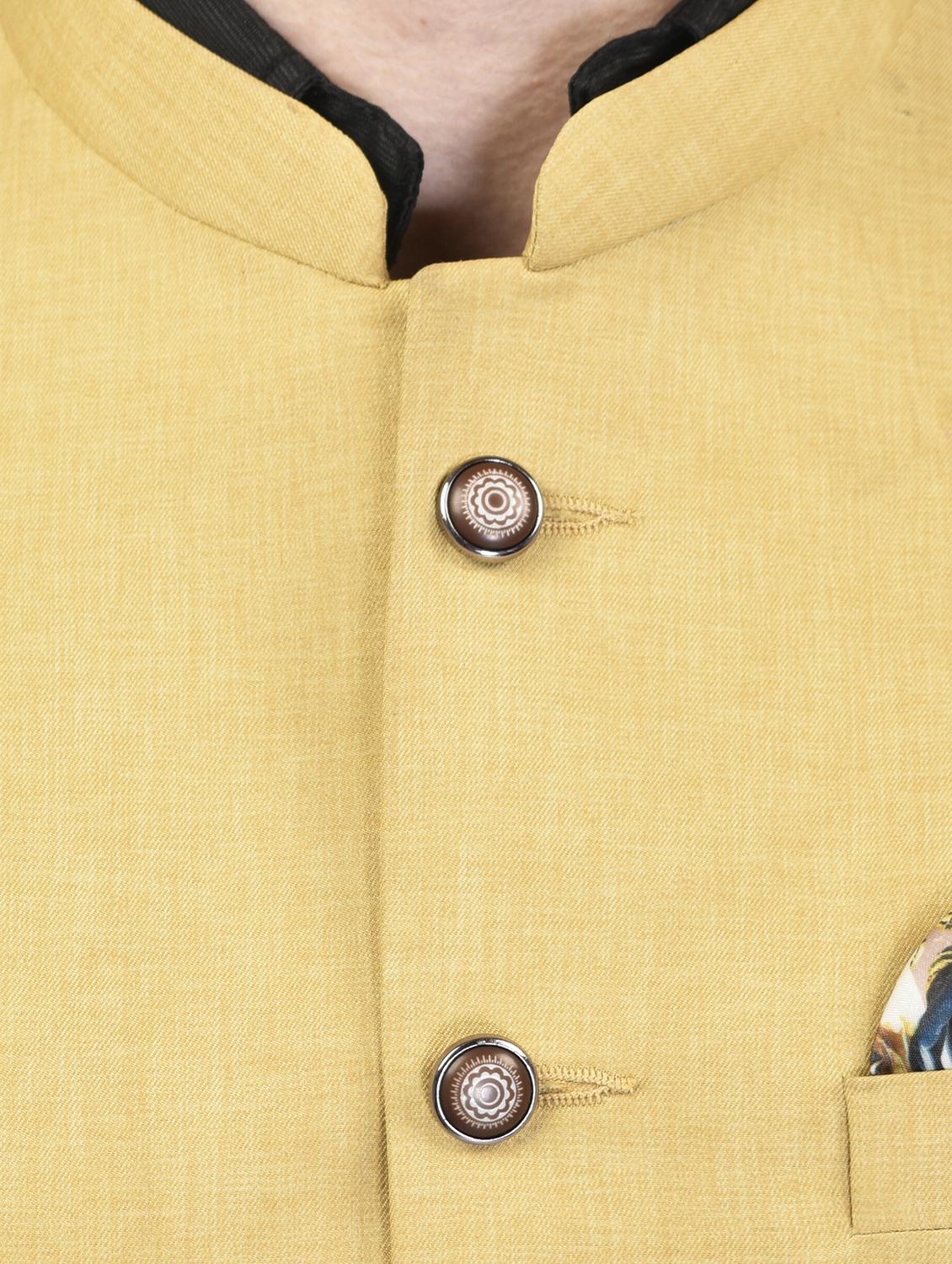 men mandarin neck solid nehru jacket - 21340594 - Standard Image - 3