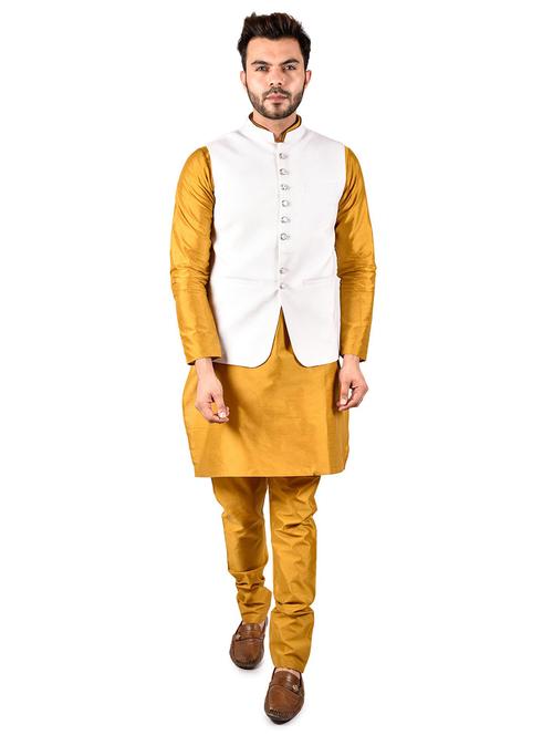 mens kurta pyjama ethnic wear set with nehru jacket - 21340696 - Standard Image - 0