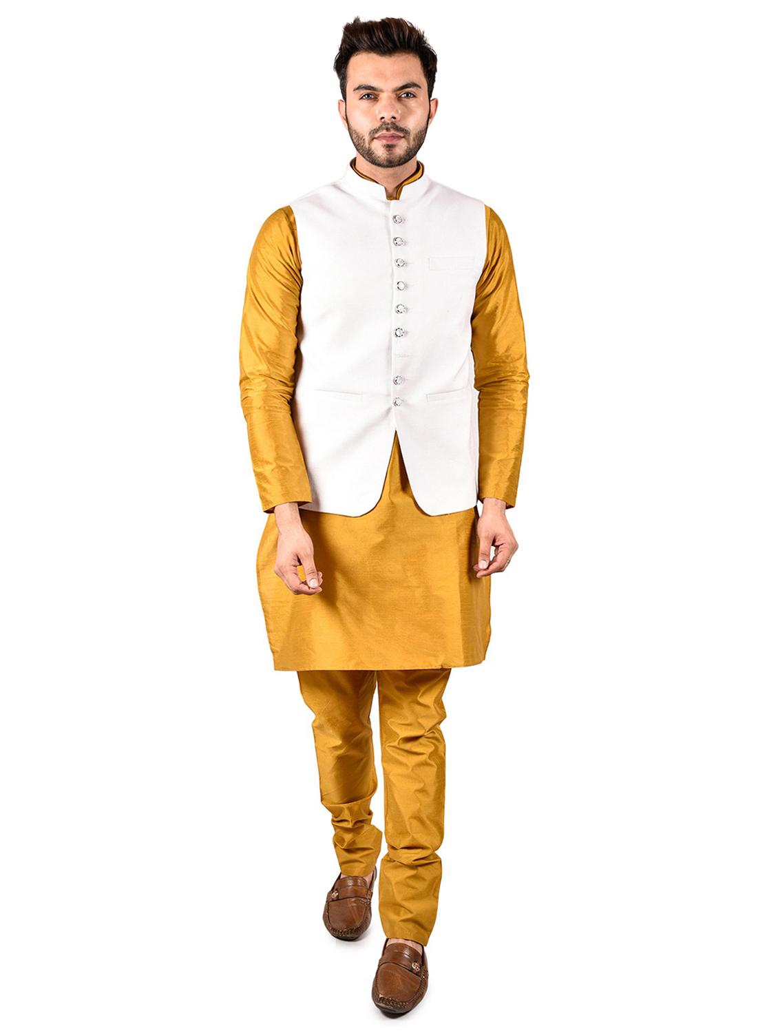 mens kurta pyjama ethnic wear set with nehru jacket - 21340696 - Zoom Image - 0