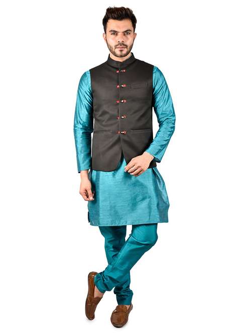 mens kurta pyjama ethnic wear set with nehru jacket - 21340698 - Standard Image - 0