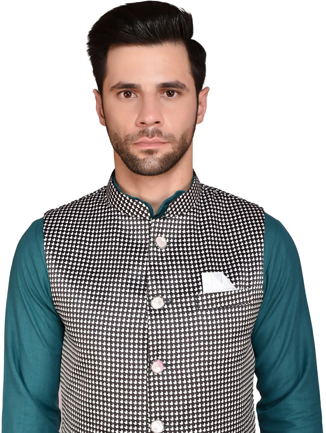 mens kurta pyjama ethnic wear set with nehru jacket - 21340728 - Standard Image - 3