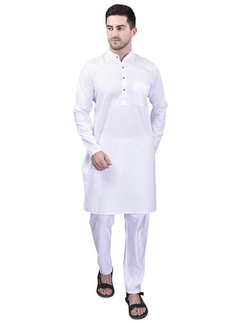men solid kurta pyjama ethnic wear set - 21340769 - Standard Image - 0
