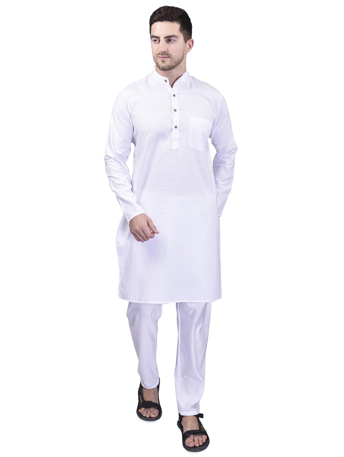 men solid kurta pyjama ethnic wear set - 21340769 - Zoom Image - 0