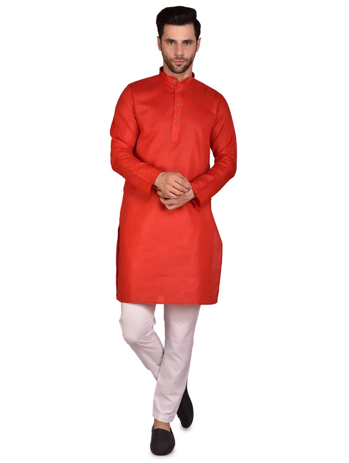 men solid kurta pyjama ethnic wear set - 21340771 - Zoom Image - 0