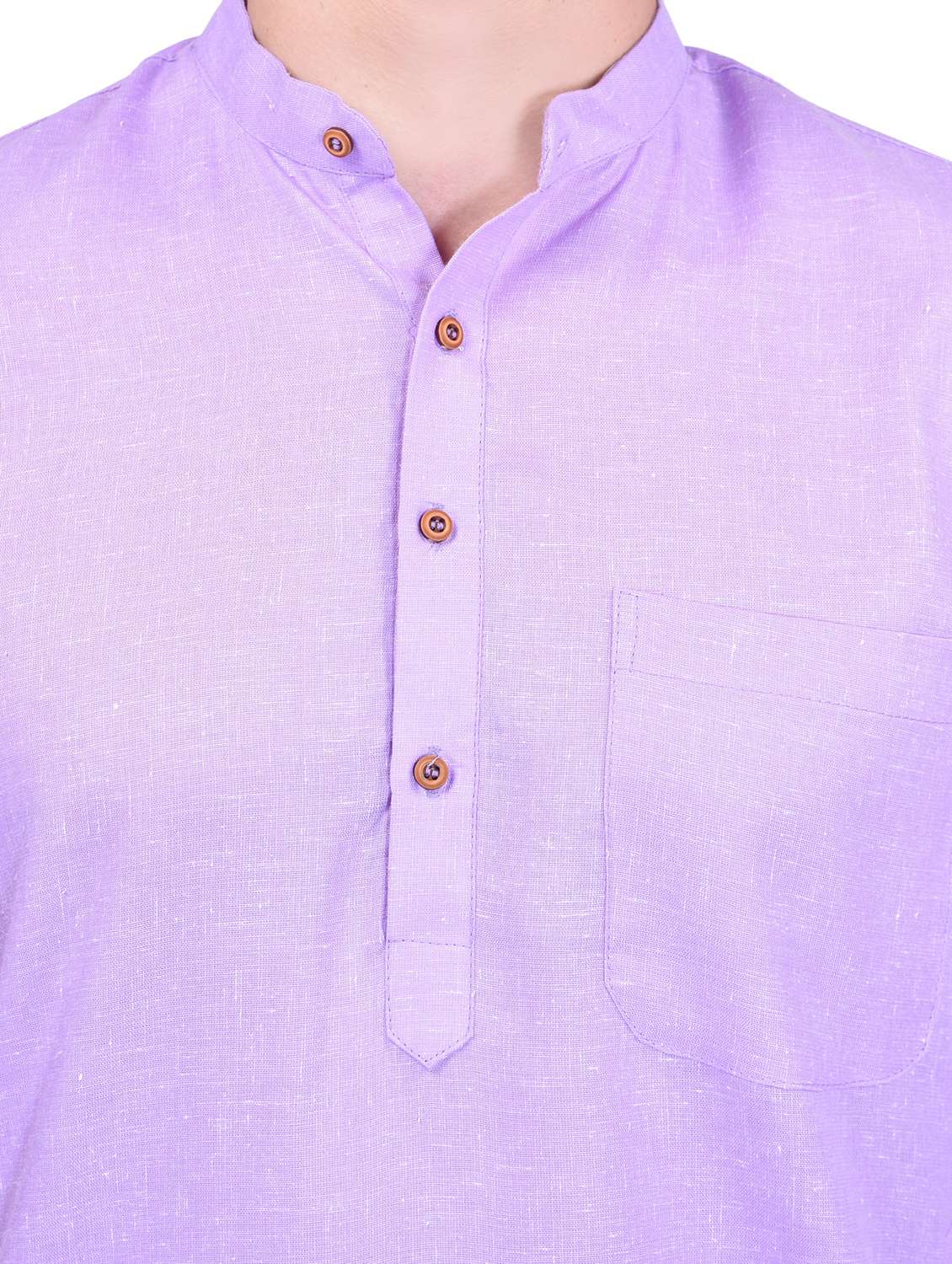purple cotton blend kurta pyjama ethnic wear set - 21340777 - Standard Image - 3