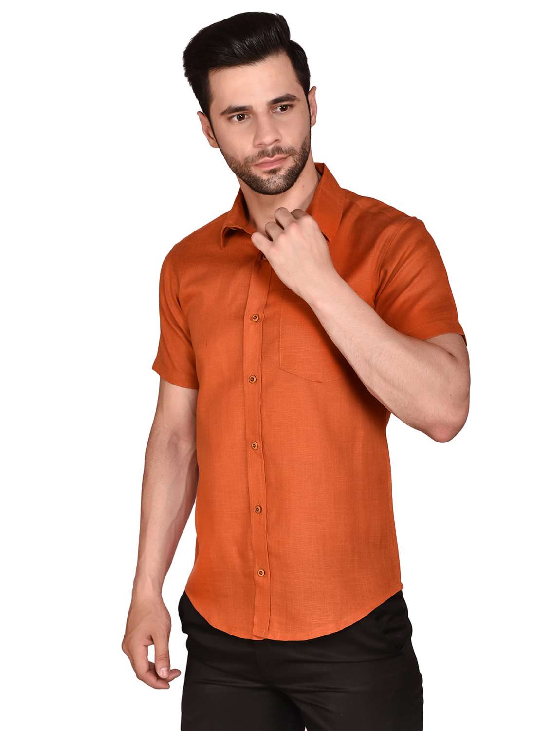 men solid casual shirt