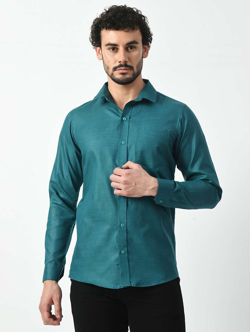 men solid casual shirt