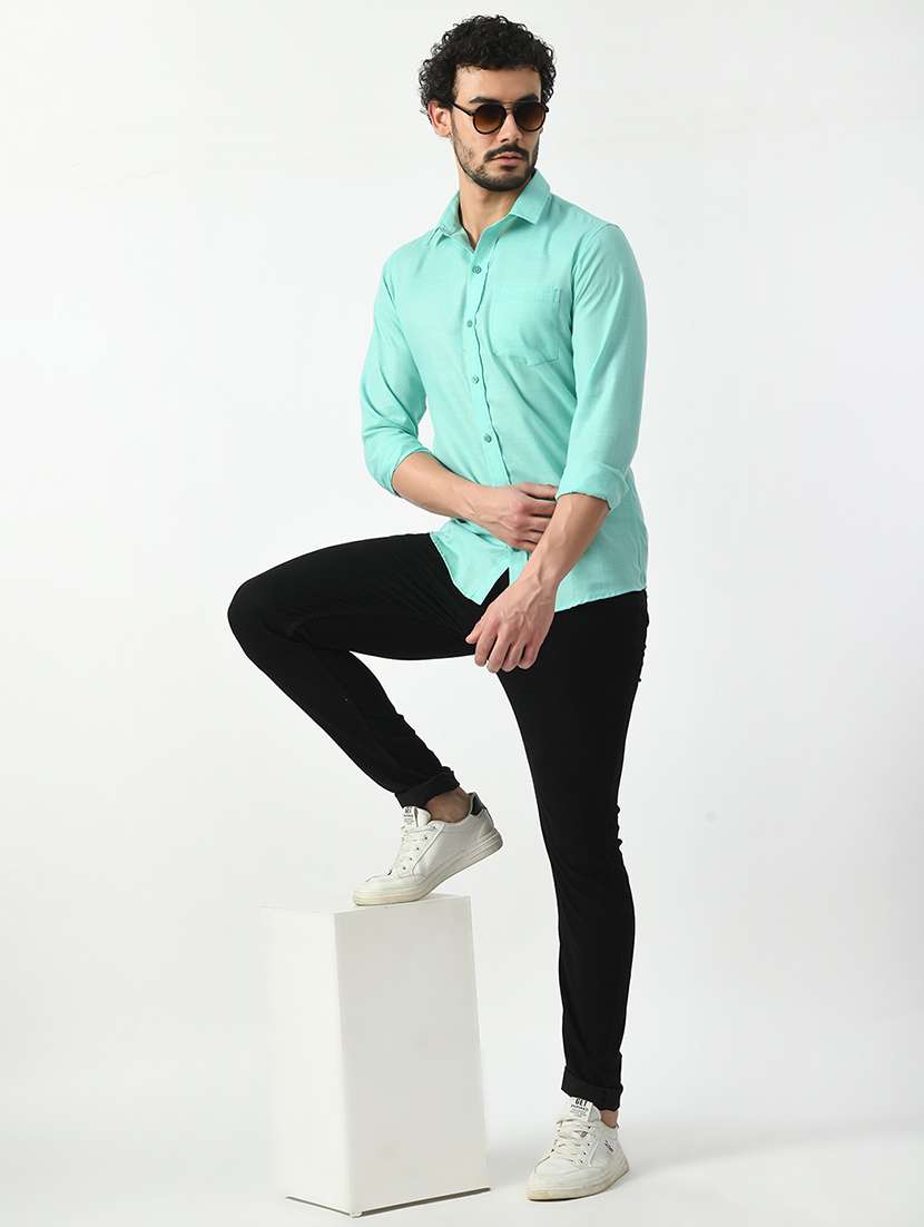 men solid cotton casual shirt - 21340810 - Standard Image - 3