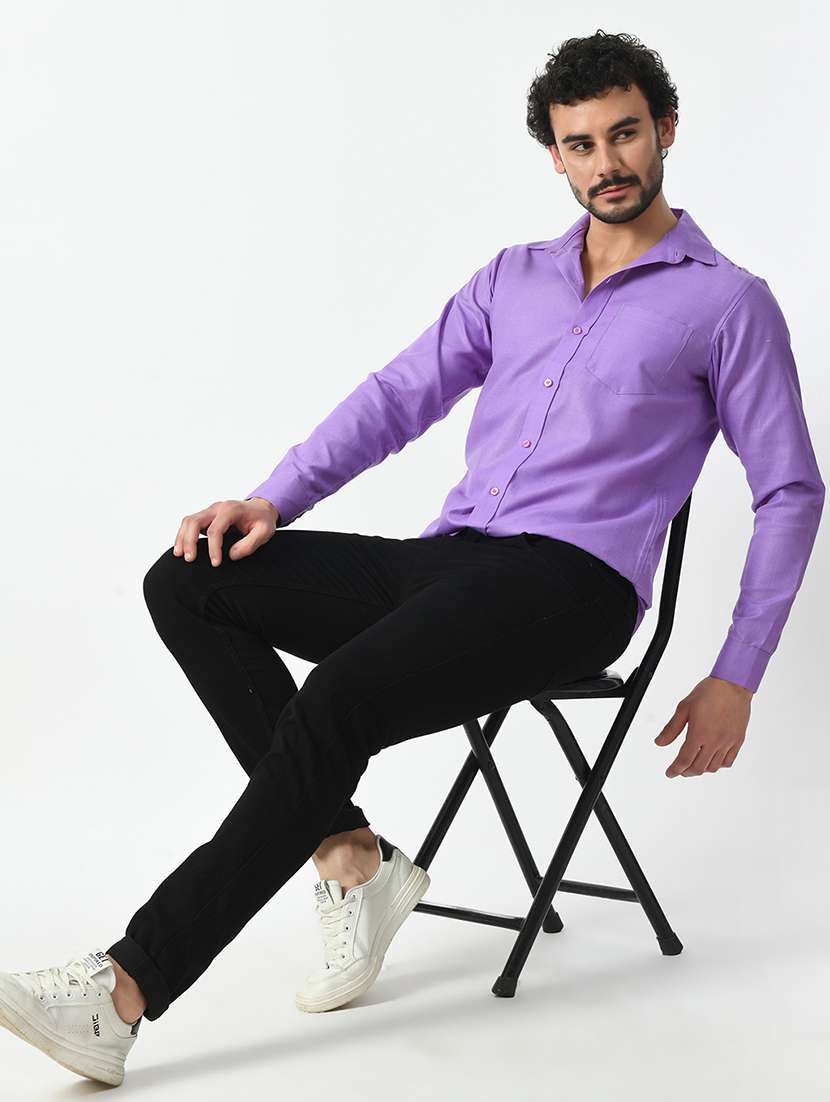 men solid casual shirt - 21340814 - Standard Image - 3