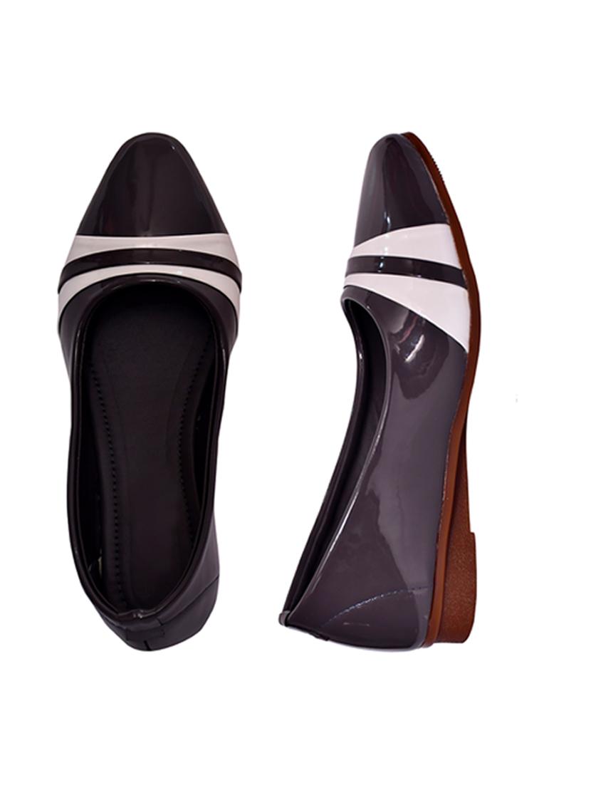 grey leatherette slip on ballerina - 21340951 - Standard Image - 3