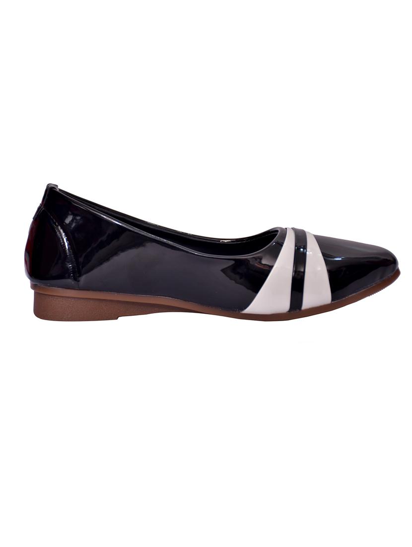 black leatherette slip on ballerina - 21340953 - Zoom Image - 0