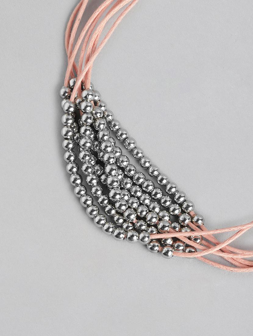 pink metal beaded bracelet - 21341468 - Standard Image - 3