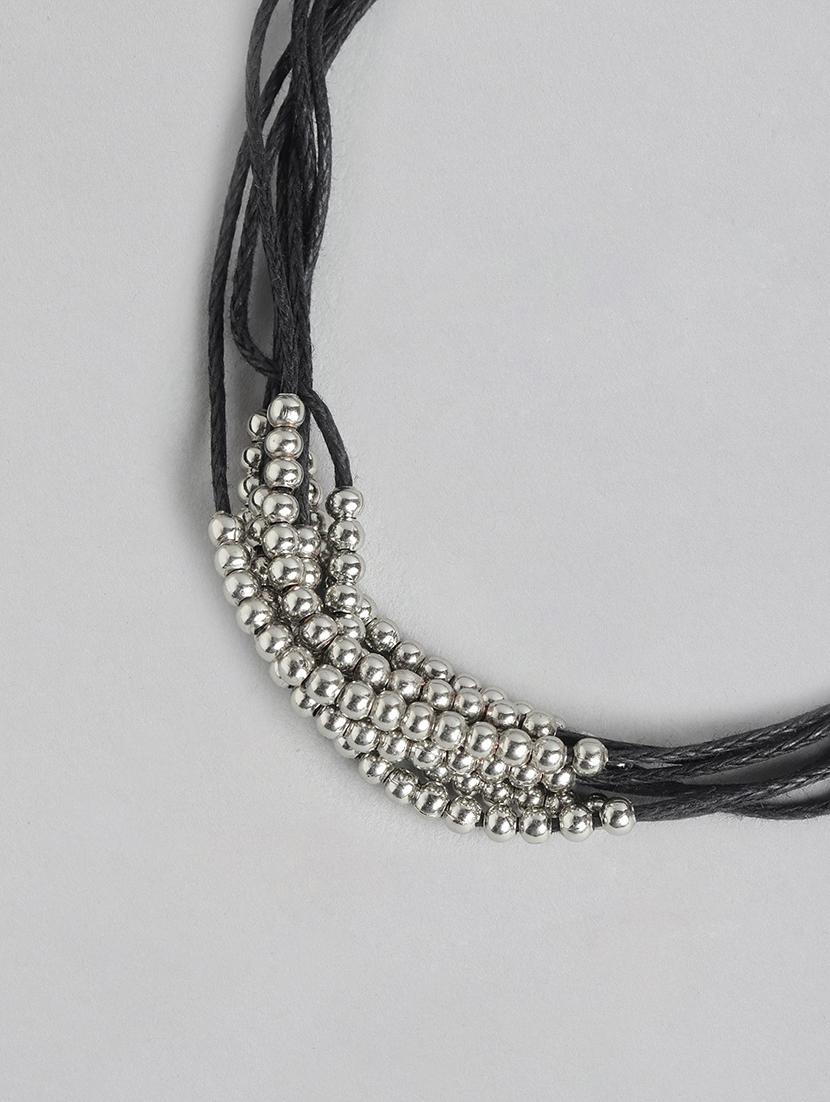 black metal beaded bracelet - 21341478 - Standard Image - 3