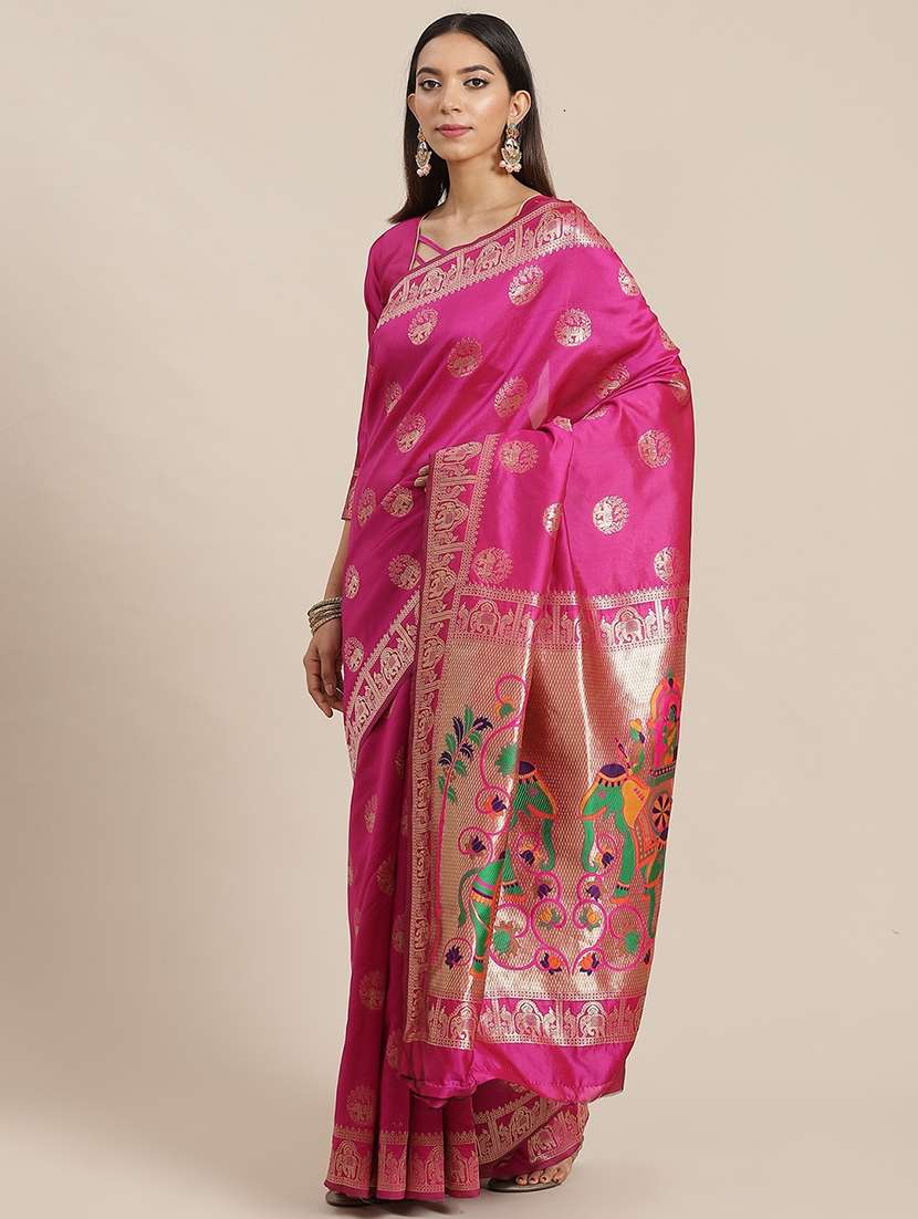 women self design banarasi saree with blouse - 21341594 -  Zoom Image - 0