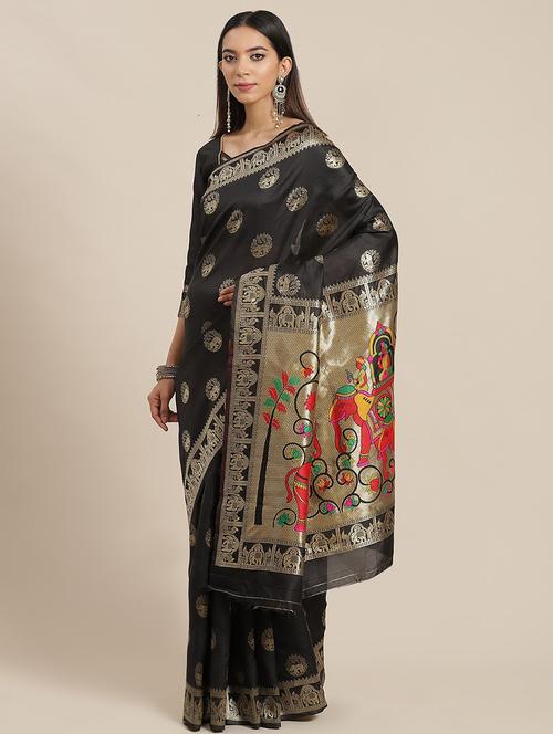women self design banarasi saree with blouse - 21341595 - Standard Image - 0