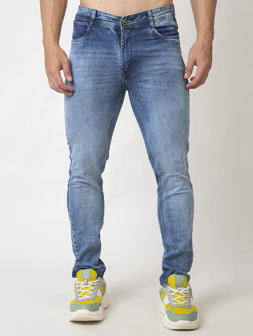 men mid rise plain slim fit jeans