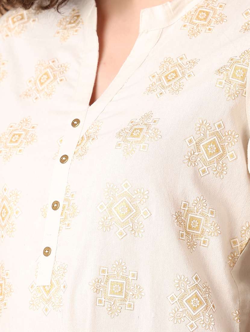 women off-white printed a-line kurta - 21341725 -  Standard Image - 5