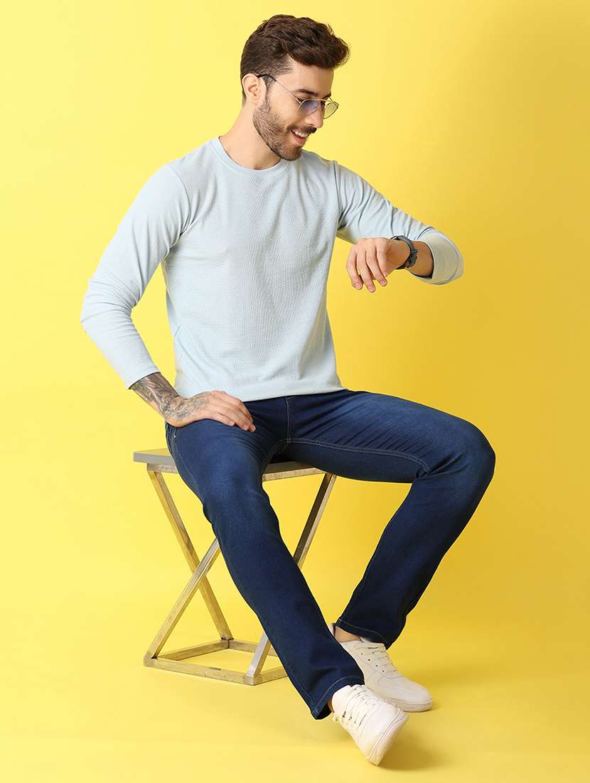 Men Mid Rise Plain Jeans