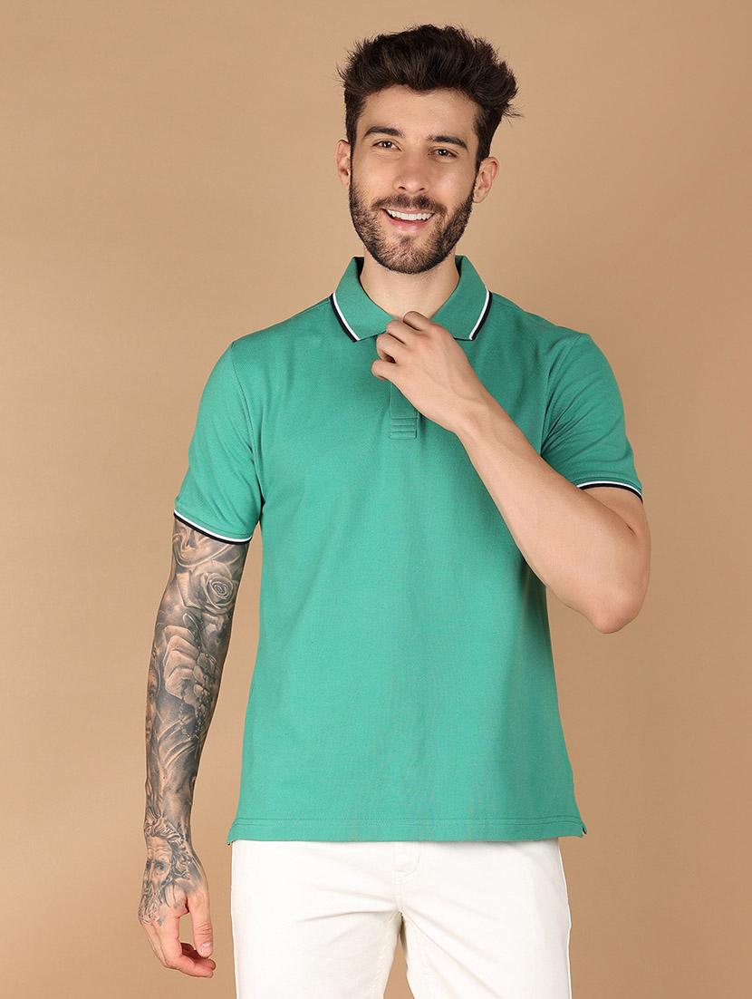 men solid cotton polo t-shirt - 21341794 - Zoom Image - 0