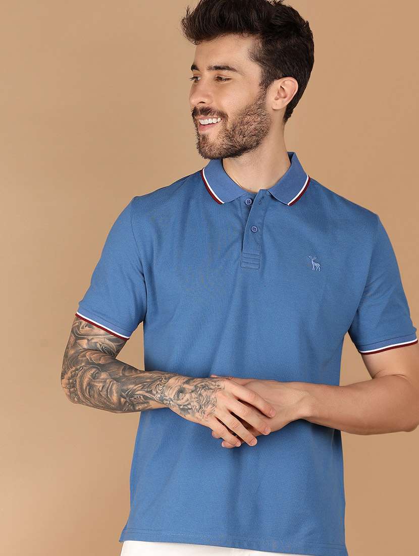men solid cotton polo t-shirt - 21341795 -  Standard Image - 3