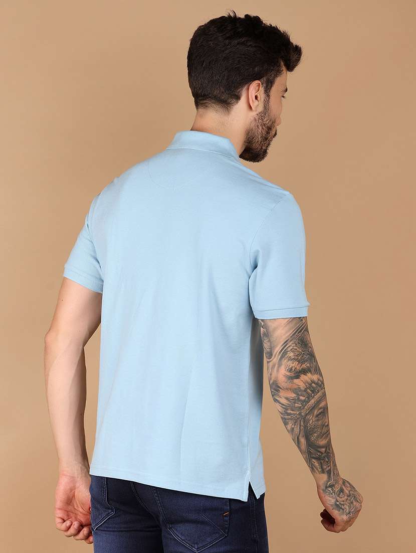 men polo neck solid t-shirt - 21341799 -  Standard Image - 3