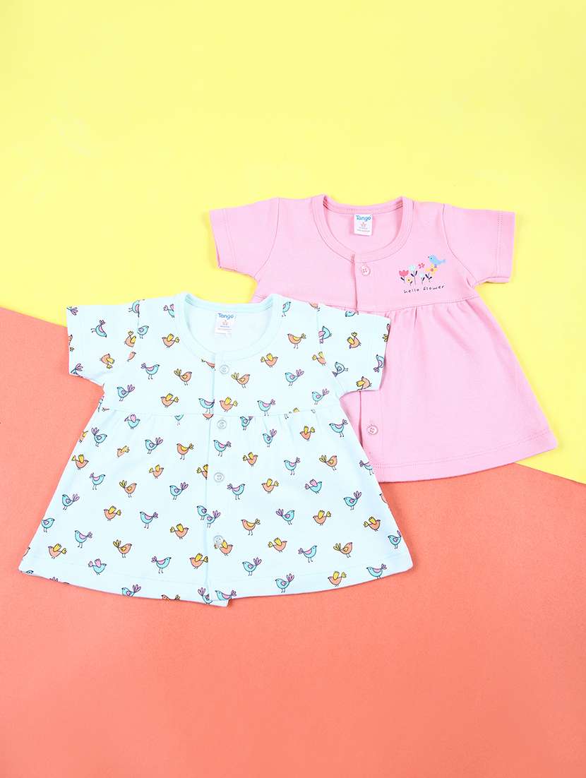girls pack of 2 cotton frocks
