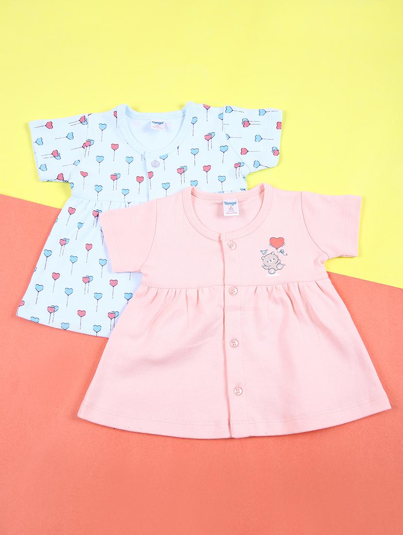 girls pack of 2 cotton frocks