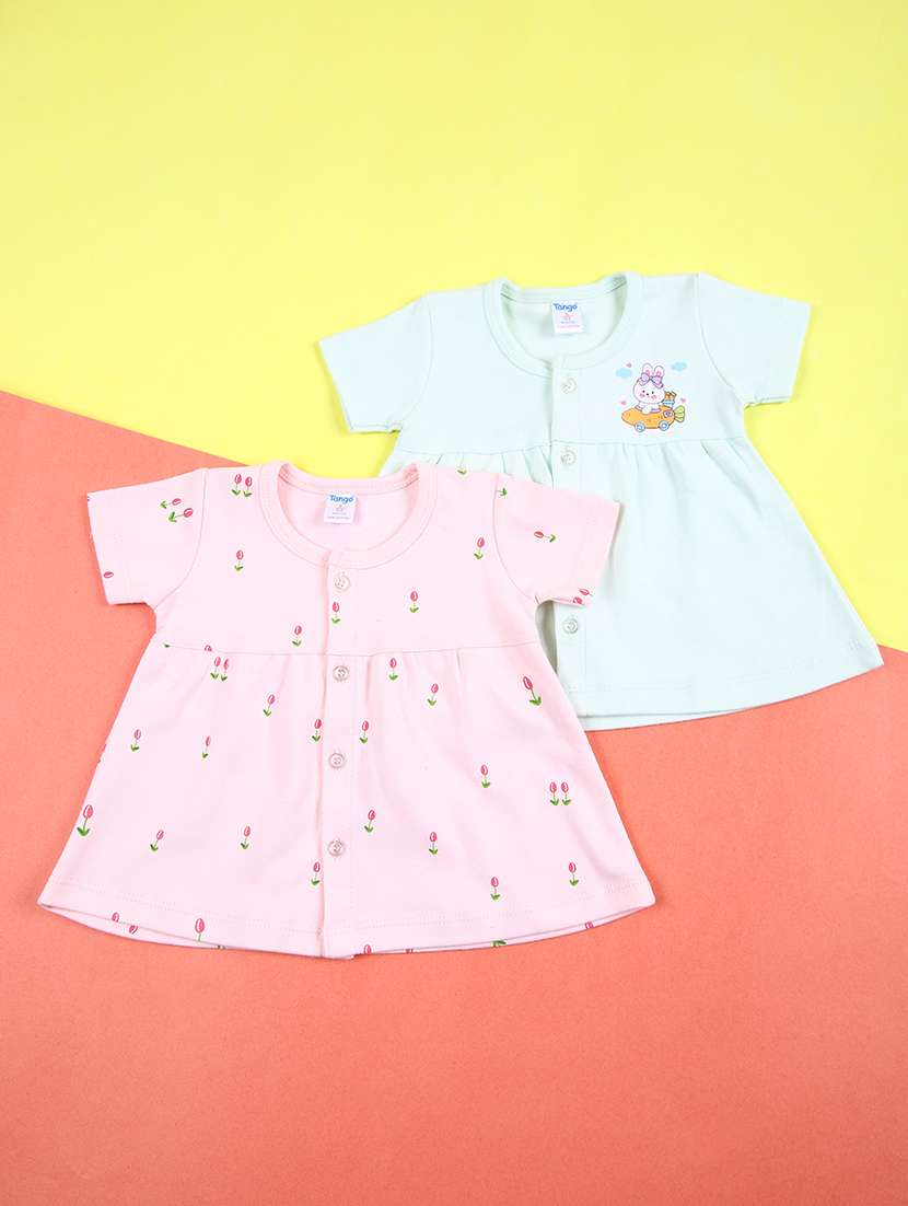 girls pack of 2 cotton frocks