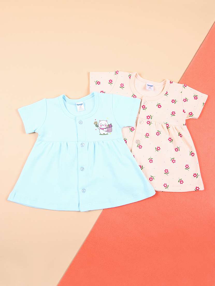 girls pack of 2 cotton frocks