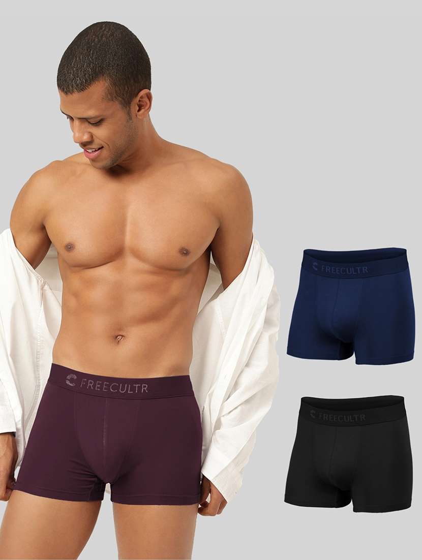 men solid trunks combo