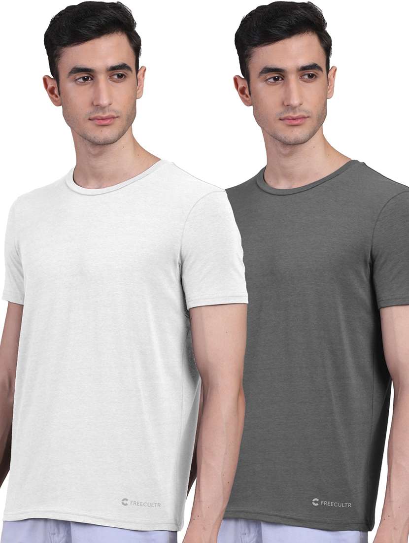 men's solid round neck t-shirt combo