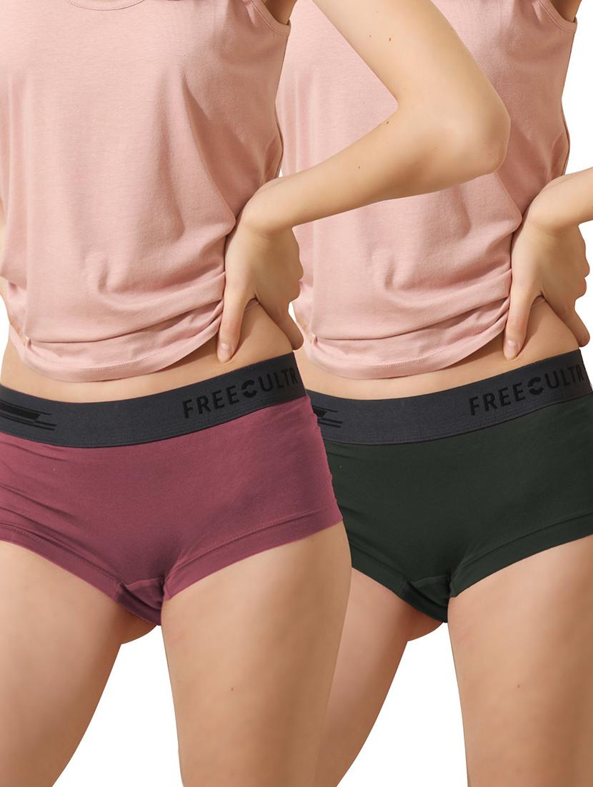 women's solid boy shorts combo - 21343234 - Zoom Image - 0