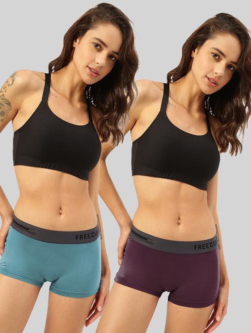 women's solid boy shorts panty combo - 21343312 - Standard Image - 0